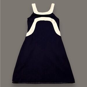 J McLaughlin Ponte Knit Sleeveless Dress Color Block Preppy Career Wear  Size 4